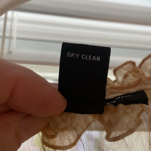 Inc Brand- Crepe Yellow-Gold Paisley V-Neck Button- Up Blouse - Picture 10 of 12